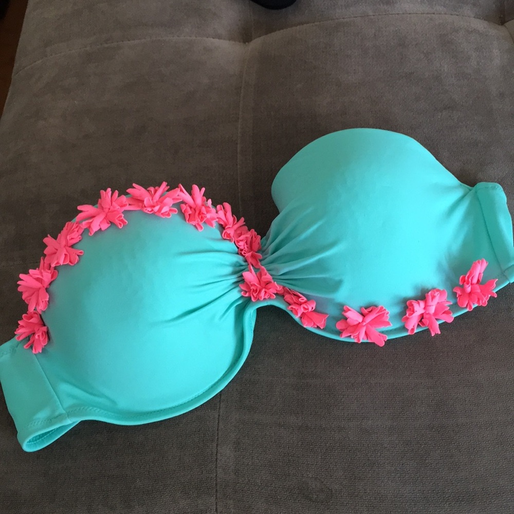 Blue Victoria Secret bandeau top D cup